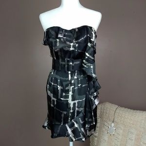 100% Stretch Silk Dress by Express Strapless  B5